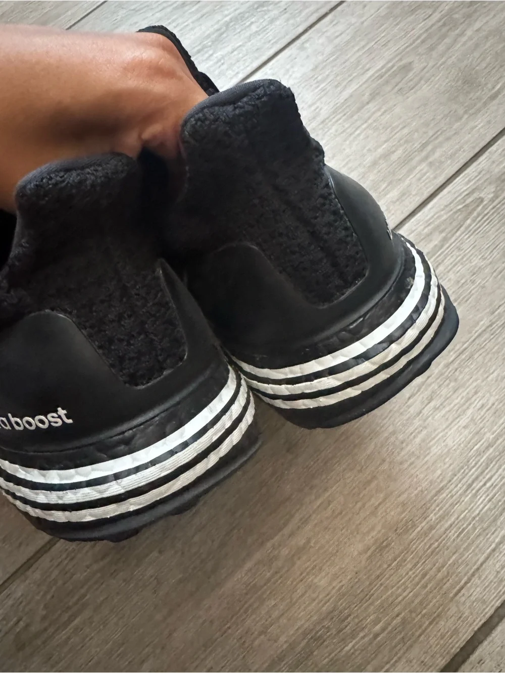adidas Men’s ultraboost Black Knit Lace-Up Sneakers